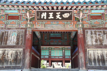 Old gate of Asian traditional temple