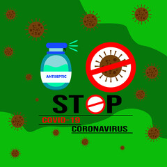 Poster with the theme against covid-19