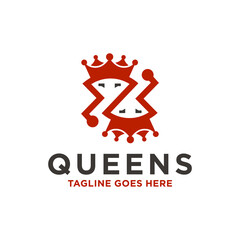 modern queen crown logo