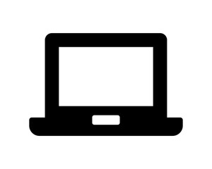 Laptop flat vector icon illustration.