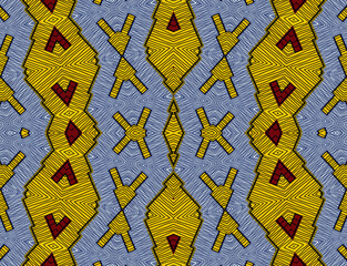 Colorful African fabric – Seamless pattern, cotton, photo