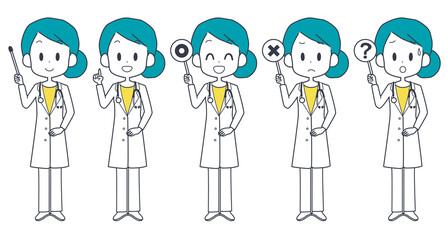 医師　女性　ポインター　セット
