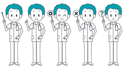 看護師　男性　ポインター　セット