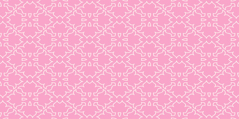 Background pattern with simple floral ornaments on a pink background. Seamless pattern, texture. Suitable for design book cover, poster, wallpaper, invitation, cards. Vector illustration