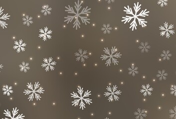 Light Gray vector background with xmas snowflakes, stars.