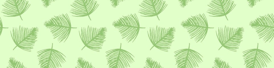 Tropical background with palm leaves ornament. Vector seamless pattern design. Floral graphics concept for tropical spa, beauty studio banner, botanical fabric backdrop, green tropical leaf pattern.