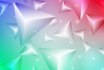 Obraz premium Light Green, Red vector background with triangles.