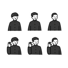 制服を着た学生イラスト素材