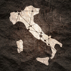 Map of Italy. Concept of travel and geography.