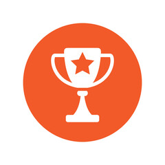 Trophy award icon vector graphic illustration