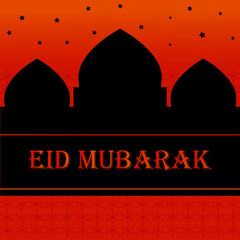 Eid Mubarak with orange theme