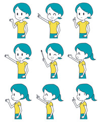 女性　表情セット