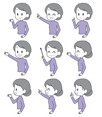 女性　表情セット