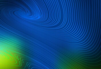 Dark Blue, Green vector backdrop with curved lines.