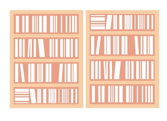 Bookcase with books and publications, store shop