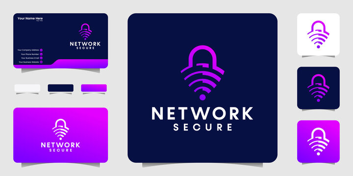 network security logo design and business card inspiration
