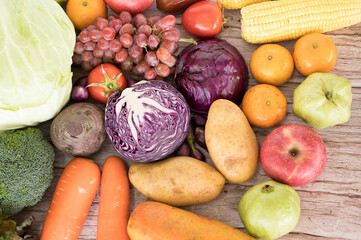 Different freshness vegetables .Colorful mixed vegetables for cooking vegetarian food.Diet food.Vegan vegetarian food , copy space, banner.Shopping food supermarket and clean vegan eating concept.