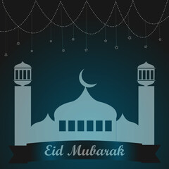 Eid Mubarak with night theme