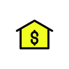 gold house Illustration. modern simple vector icon, flat graphic symbol in trendy flat design style. wallpaper. lockscreen. pattern. frame, background, backdrop, sign, logo.
