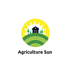 Agriculture home with sun logo vector, icon, element, and template for company