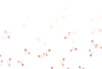 Light Red vector template with crystals, circles.
