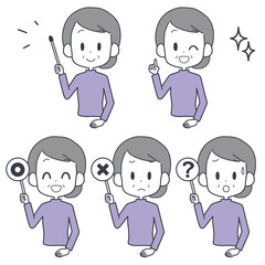 女性　ポインター　セット