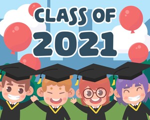 Obraz premium cute class of 2021