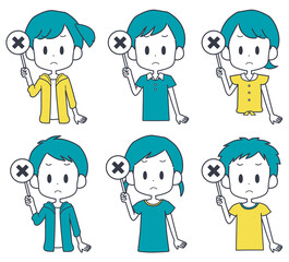 男の子　女の子　不正解　セット