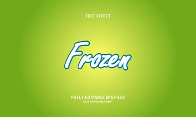 Editable text effect frozen title style