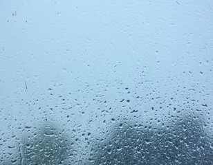 The rain drop water on window glass