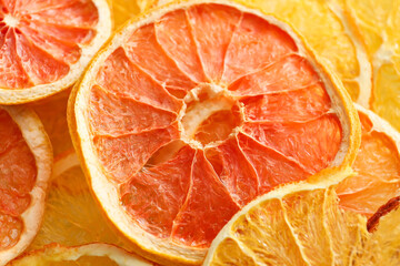 Dried citrus fruits as background