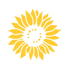 Sunflower icon, Sunflower for cutting, Flower Vector illustration