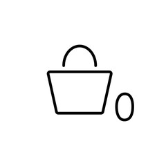 Online shopping 0 orders cart buy online thin black line icon. Supermarket basket symbol. Trendy flat isolated, sign for: illustration, outline, logo, mobile, app, design, web, ui, ux. Vector EPS 10