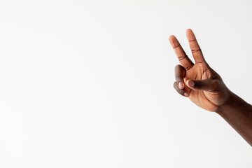 Peace gesture. Black lives matter. Support encourage. Social tolerance. Nonverbal communication....