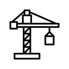 crane icon in line style isolated on white background. EPS 10