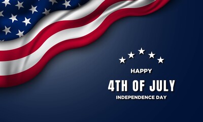 4th of July Independence Day Background Design with the United States flag.