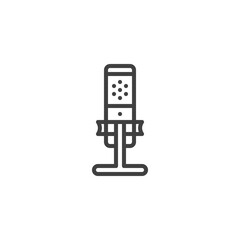 Studio microphone line icon