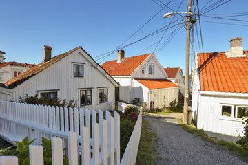 white house in the village