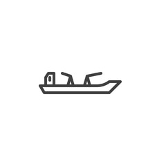 Motor boat line icon