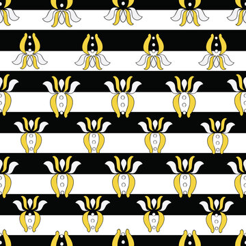 Vector white background Breton stripes, Brittany celtic, Breton trational folklore symbols seamless pattern. Seamless pattern background