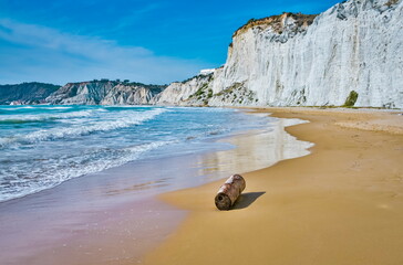 View of the the marvelous  coast at Scala dei Turchi, a great tourist destination in Agrigento,...