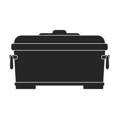 Box ice vector black icon. Vector illustration freezer on white background. Isolated black illustration icon of box ice.
