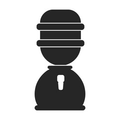 Water cooler vector black icon. Vector illustration bottle on white background. Isolated black illustration icon of water coler.