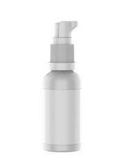 Blank Cosmetic container bottle pump with lock, 3d render illustration.