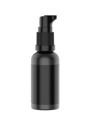 Blank Cosmetic container bottle pump with lock, 3d render illustration.