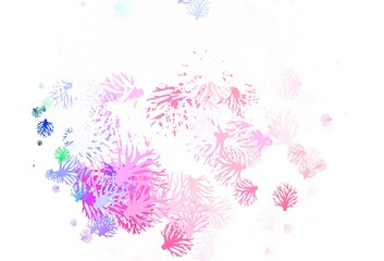 Light Multicolor vector doodle texture with branches.