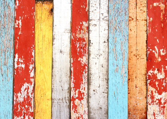 Ancient wooden planks with cracked paint