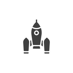 Spacecraft shuttle vector icon