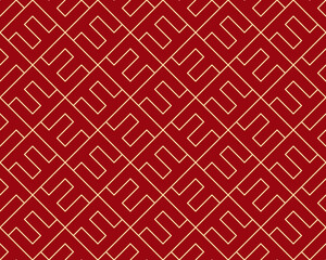 The geometric pattern with lines. Seamless vector background. Gold and red texture. Graphic modern pattern. Simple lattice graphic design