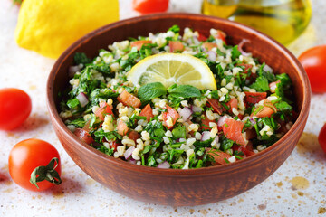 Traditional tabbouleh salad